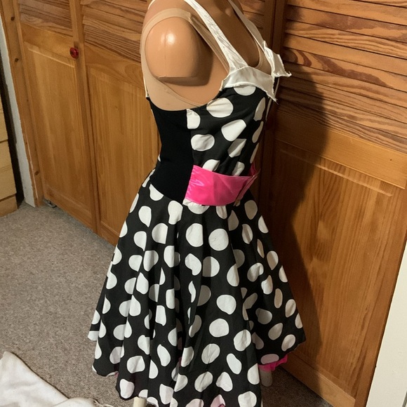Art Stone polka dot 50’s style pinup dance tap swing costume medium black pink - Picture 6 of 11